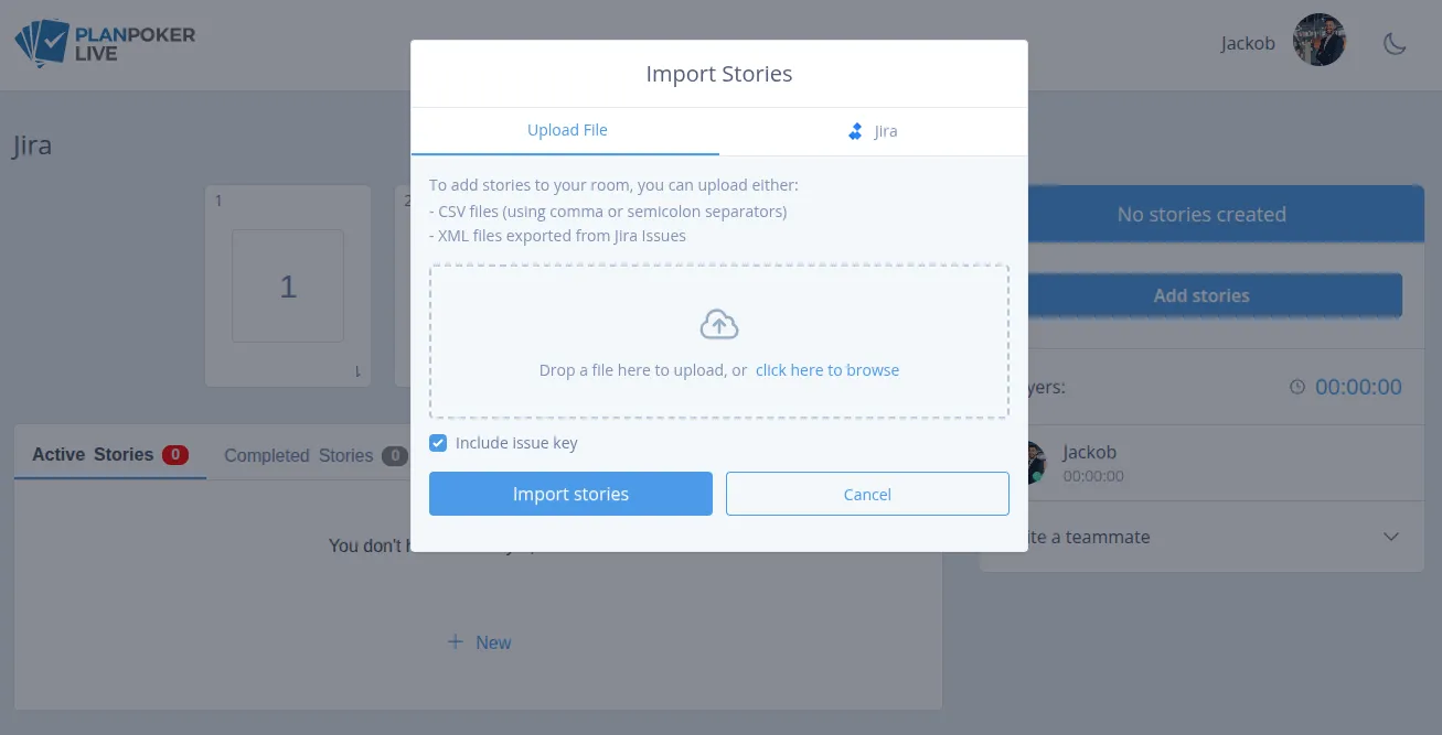Open the Import Panel