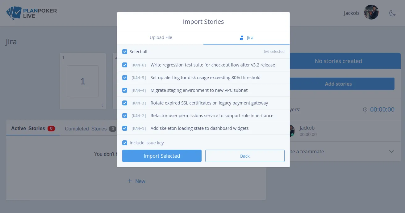 Select Stories to Import